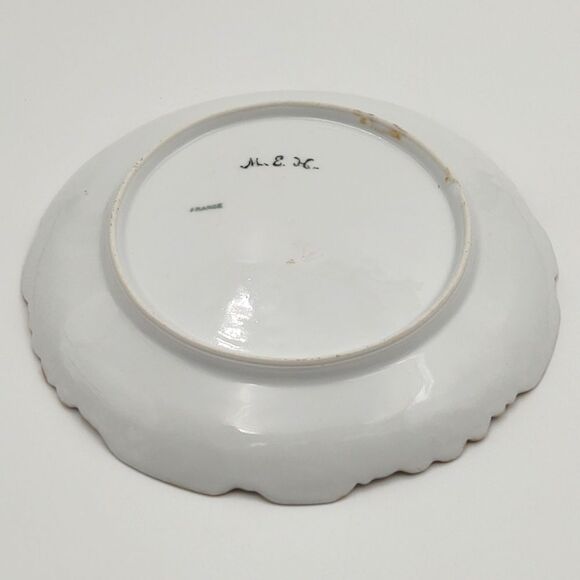 Antique Hand-painted Floral & Gilded 7" French Decorative Plate - Picture 3 of 3